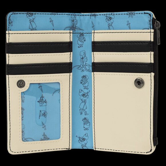 NEW Loungefly Disney Peter Pan Exclusive Captain Hook Pirate Skull Flap Wallet - Picture 3 of 3